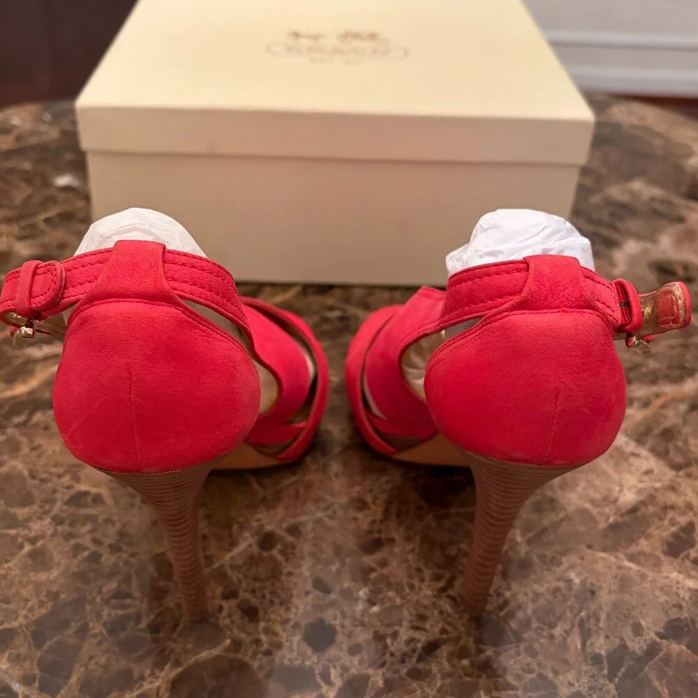 Coach Adelle Nubuck Blossom Colored Platform Heels (Size 5) - Picture 9 of 15
